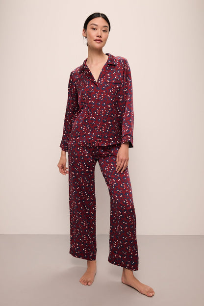 Eberjey Inez Washable Silk Printed Long PJ Set