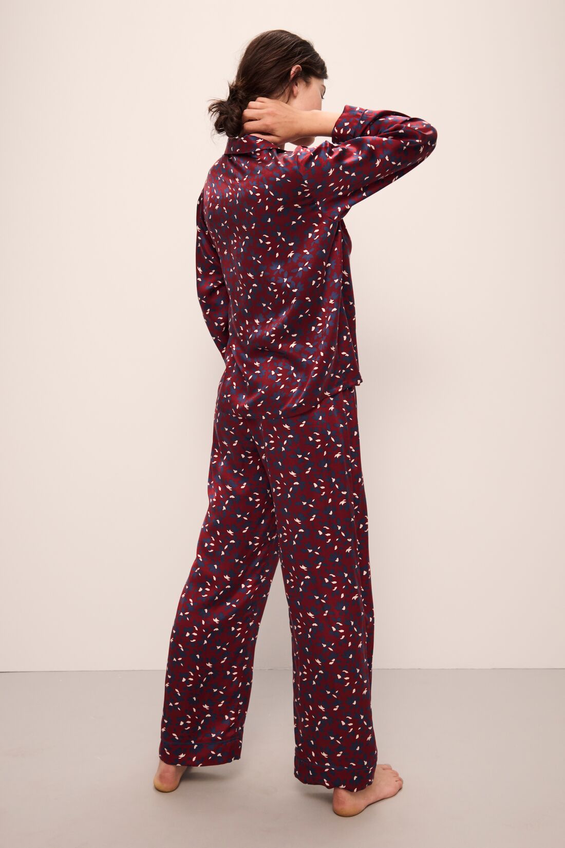 Eberjey Inez Washable Silk Printed Long PJ Set