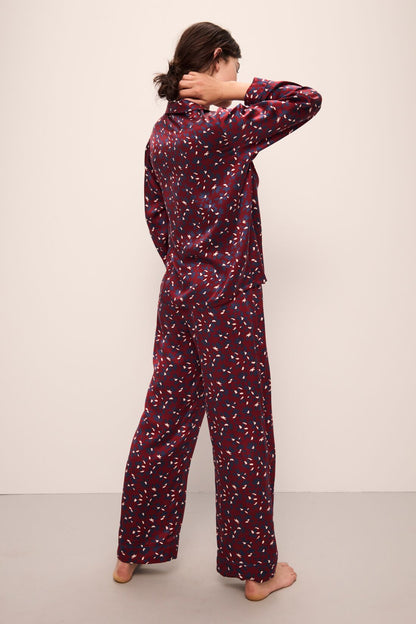 Eberjey Inez Washable Silk Printed Long PJ Set