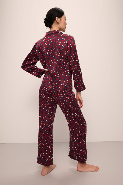Eberjey Inez Washable Silk Printed Long PJ Set