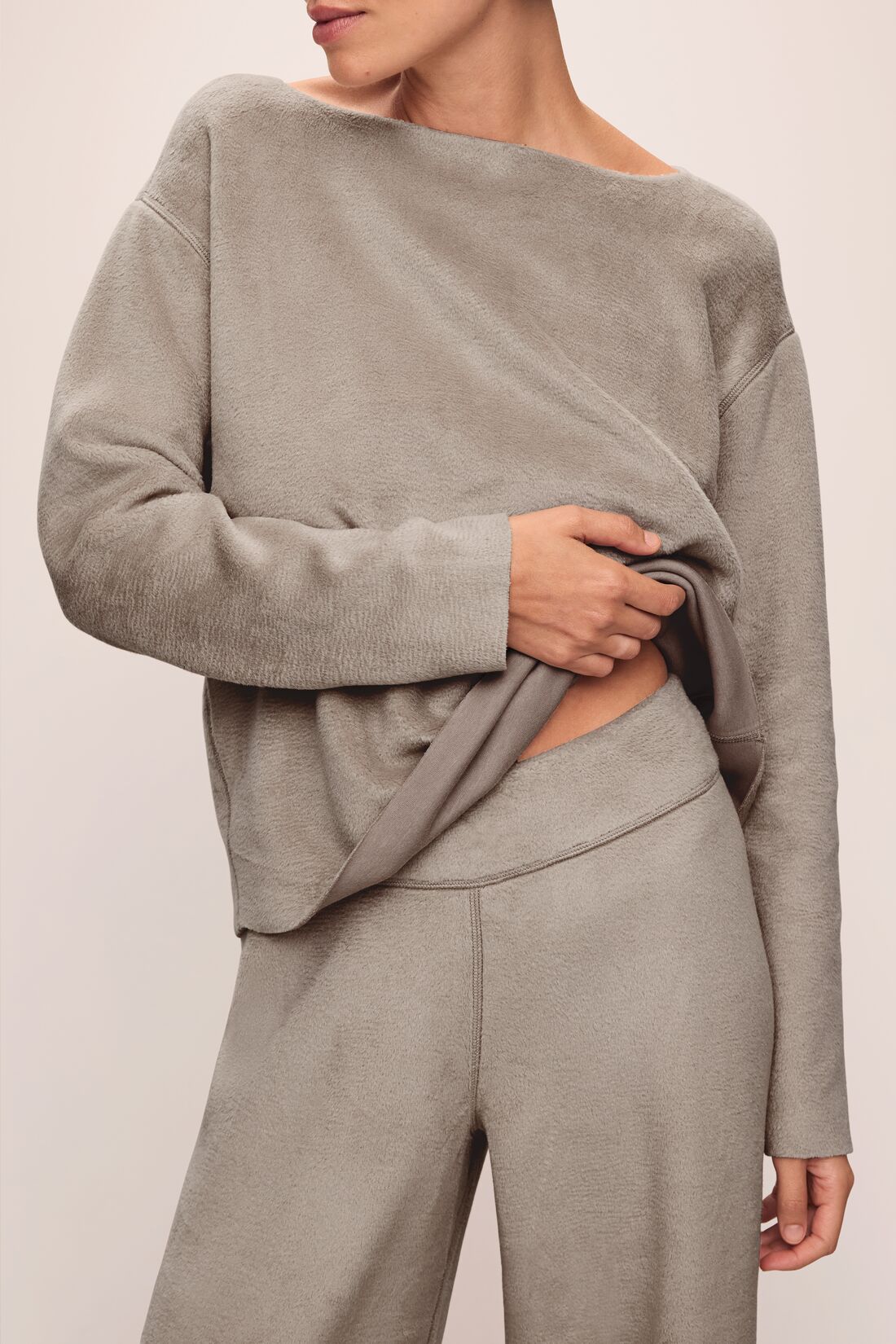 Eberjey Reversible Plush Raw Edge Pullover