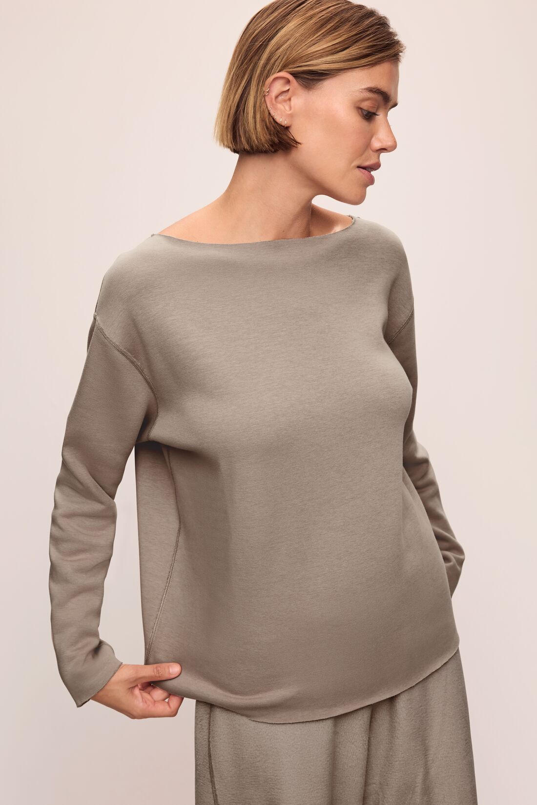 Eberjey Reversible Plush Raw Edge Pullover