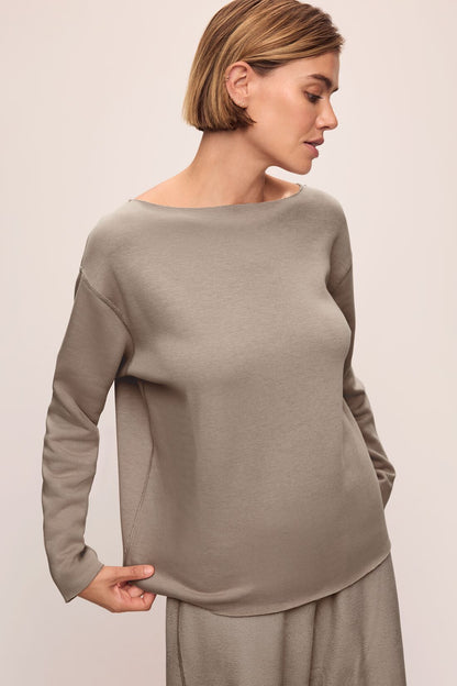 Eberjey Reversible Plush Raw Edge Pullover