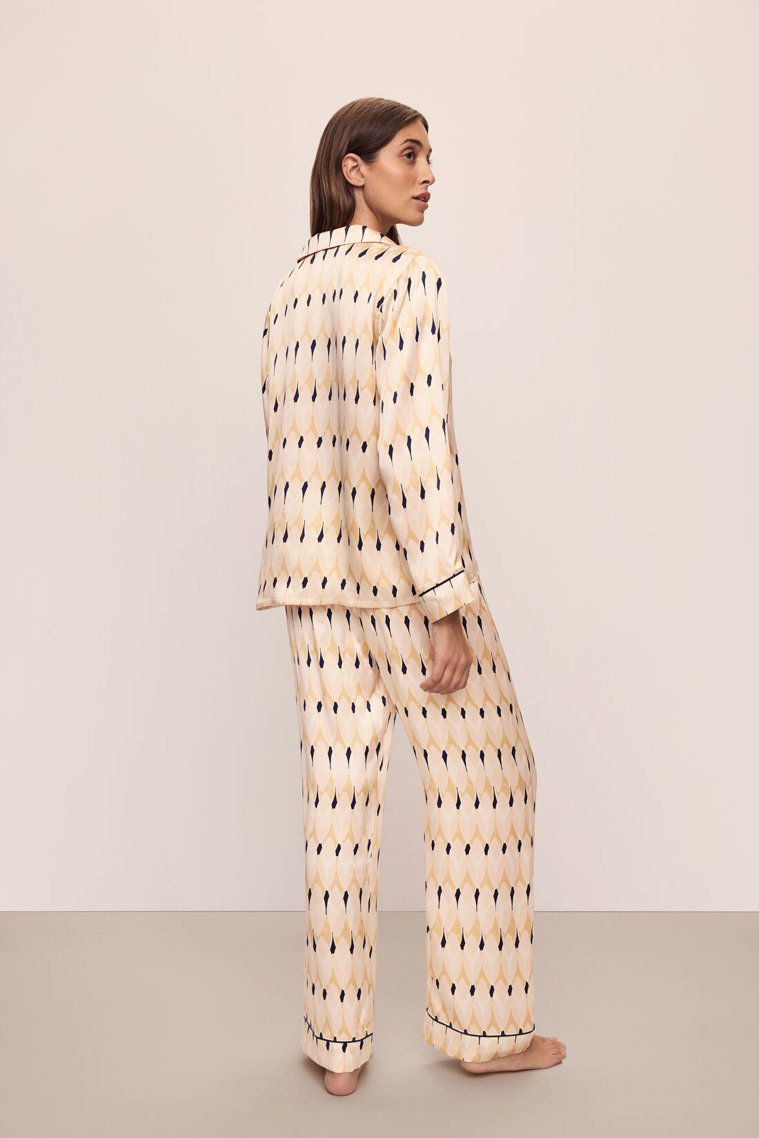 Eberjey Inez Washable Silk Printed Long PJ Set