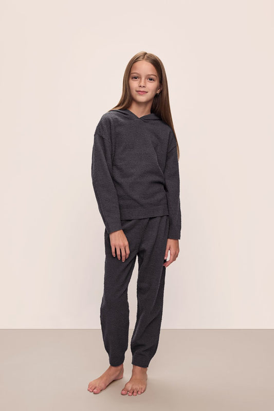 Eberjey Kid's Recycled Boucle Hoodie & Jogger Set