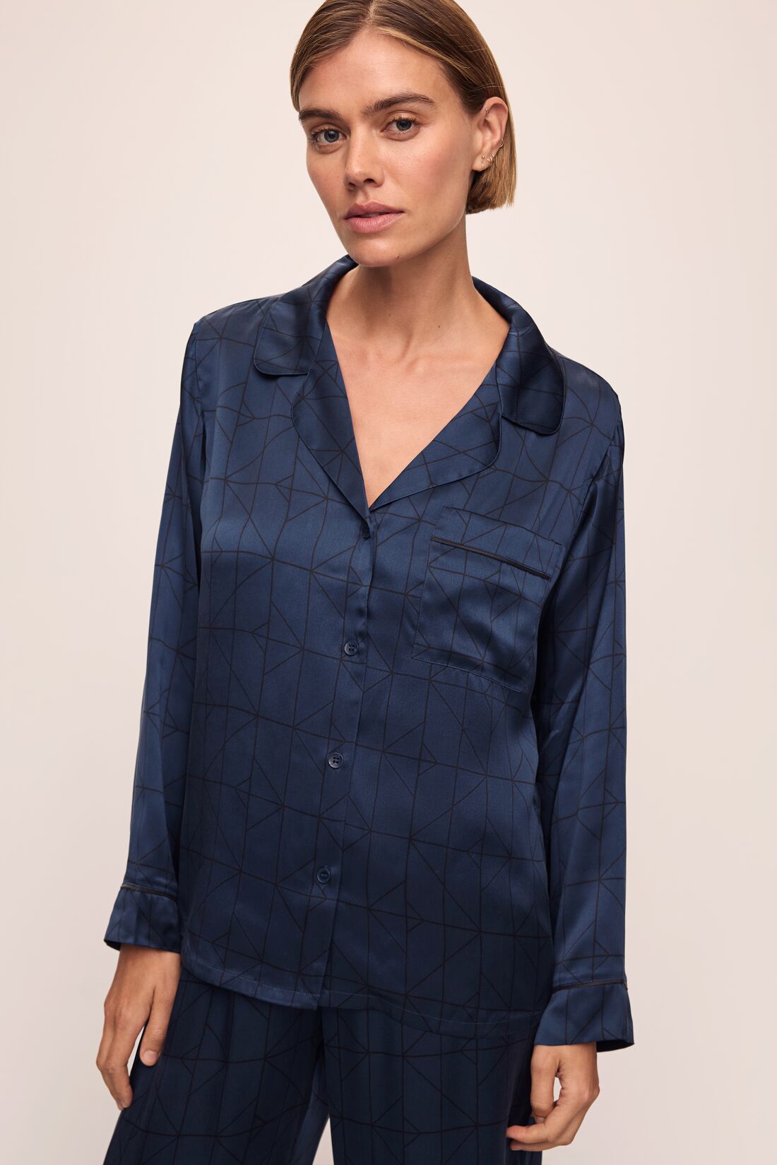 Eberjey Inez Washable Silk Printed Long PJ Set