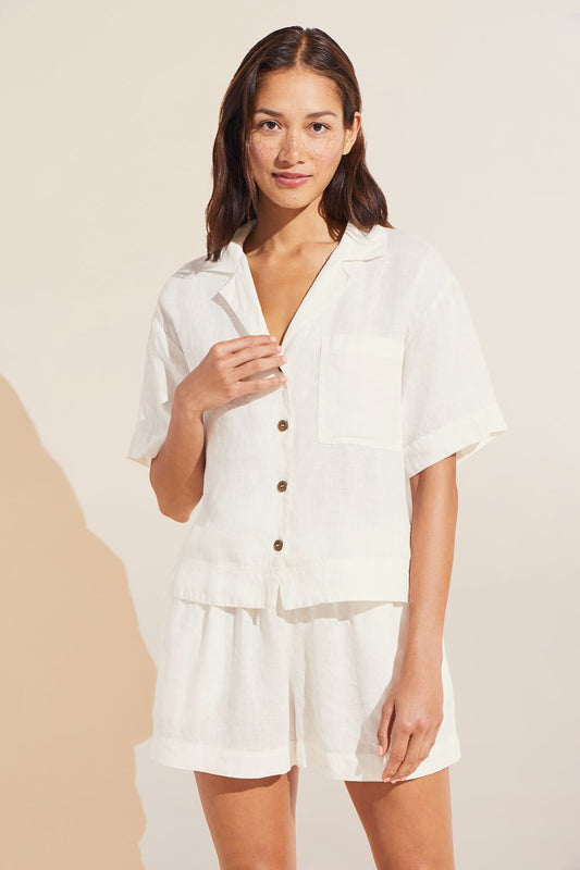 Eberjey Garment Dyed Linen Short Set